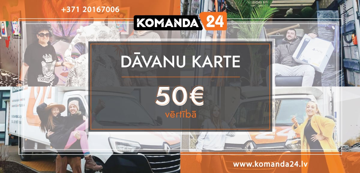 Komanda24 dāvanu karte: 50 € palīga dāvana